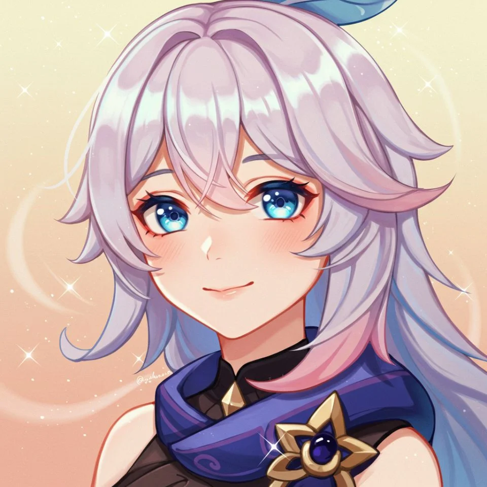 Cute Furina anime profile picture smiling