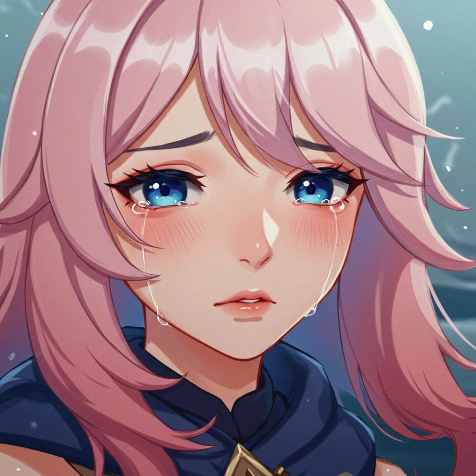 Sad anime Furina PFP emotional expression
