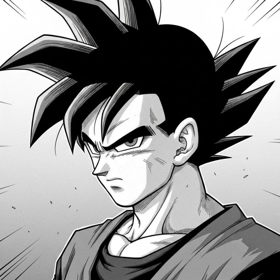 future-gohan-pfp-manga Future Gohan manga panel grayscale close-up