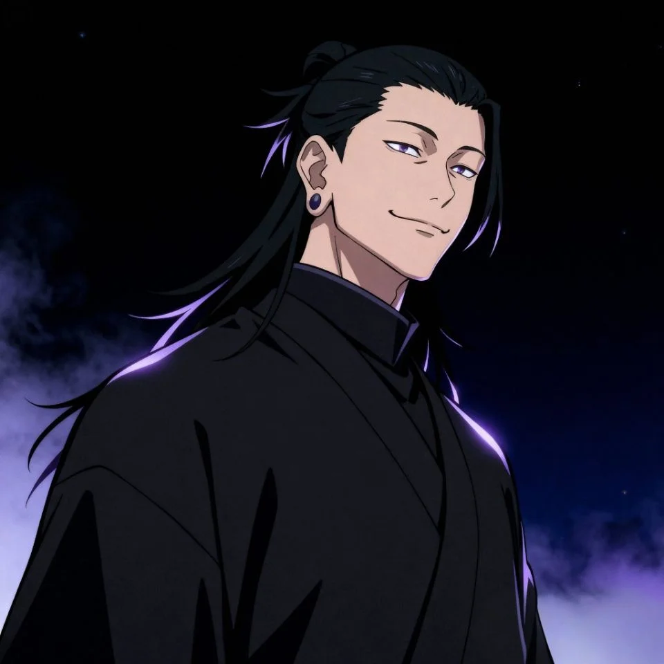 Dark fanart Geto PFP night background.