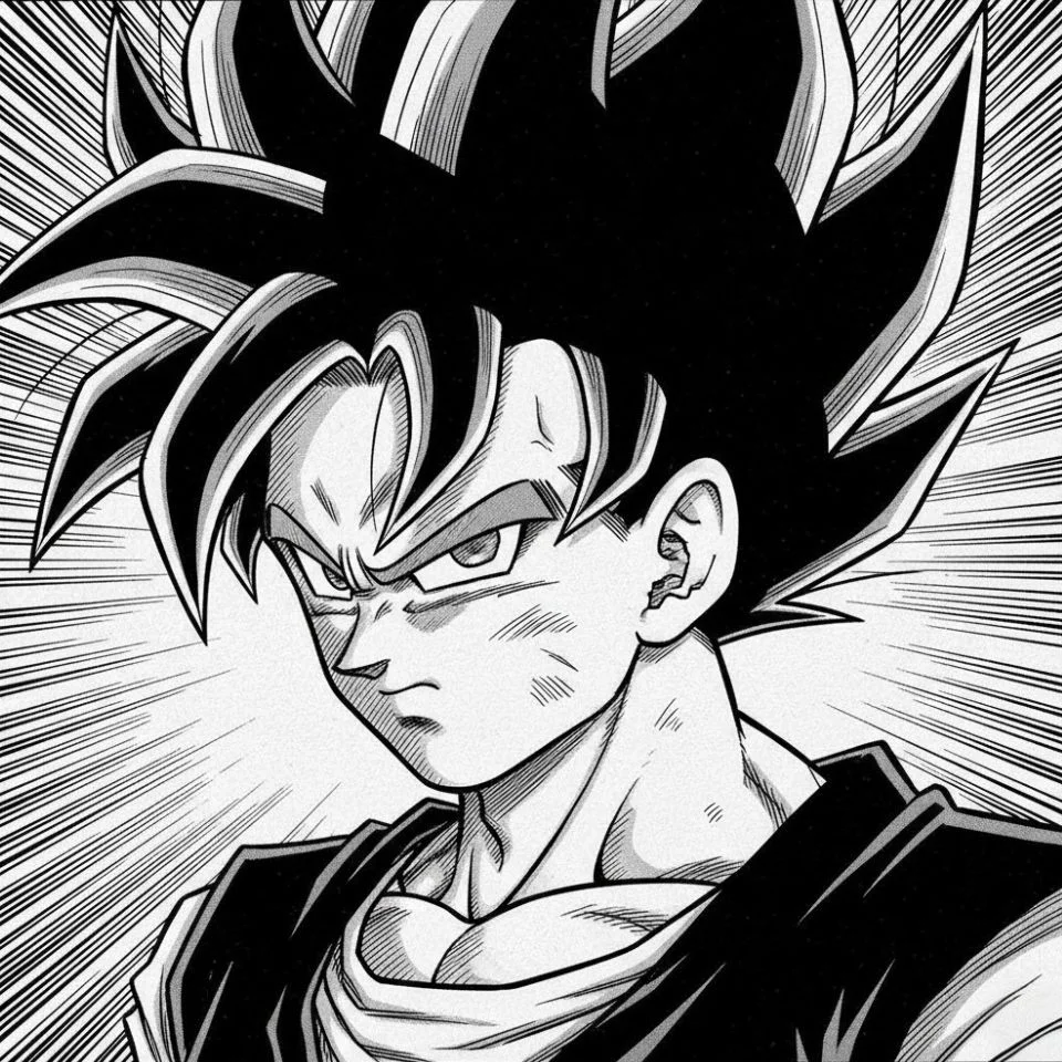 gohan-manga-pfp-panel Gohan manga PFP dramatic inked close-up panel