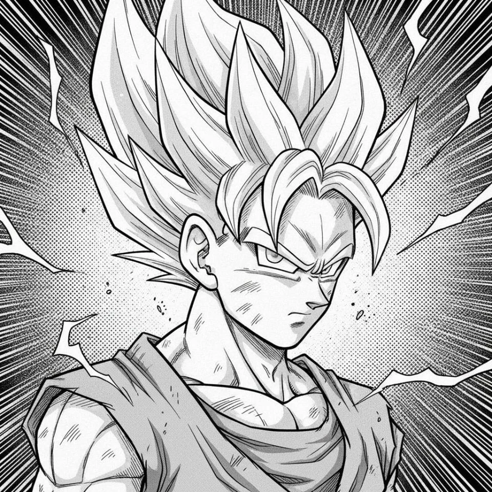 gohan-manga-pfp-super-saiyan Gohan manga PFP Super Saiyan transformation art