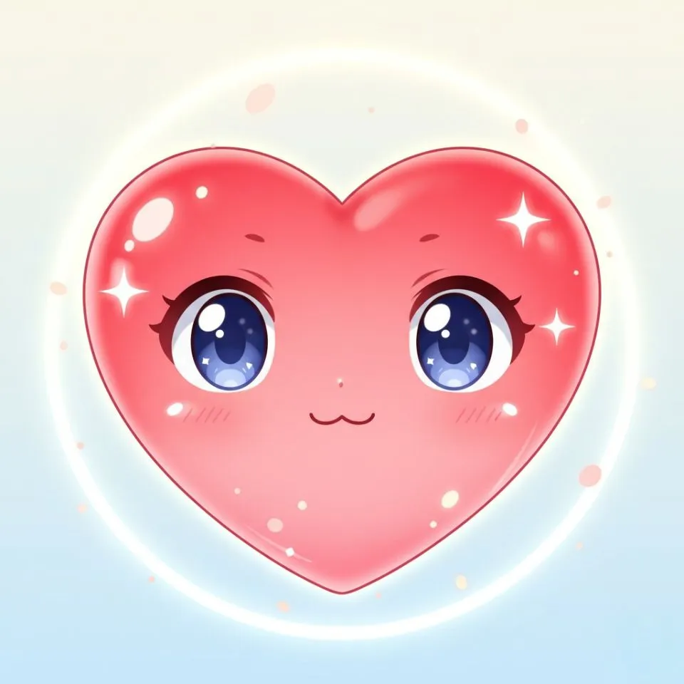 heart-pfp-feature-anime-style Anime heart pfp with expressive eyes and vibrant tones