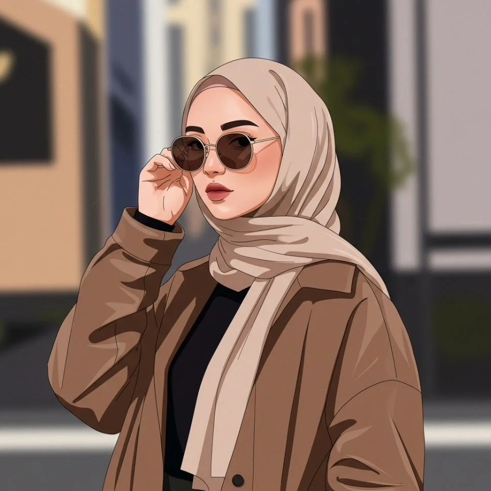 hijab-dp-aesthetic-street Aesthetic Hijab DP — street style pose with urban background