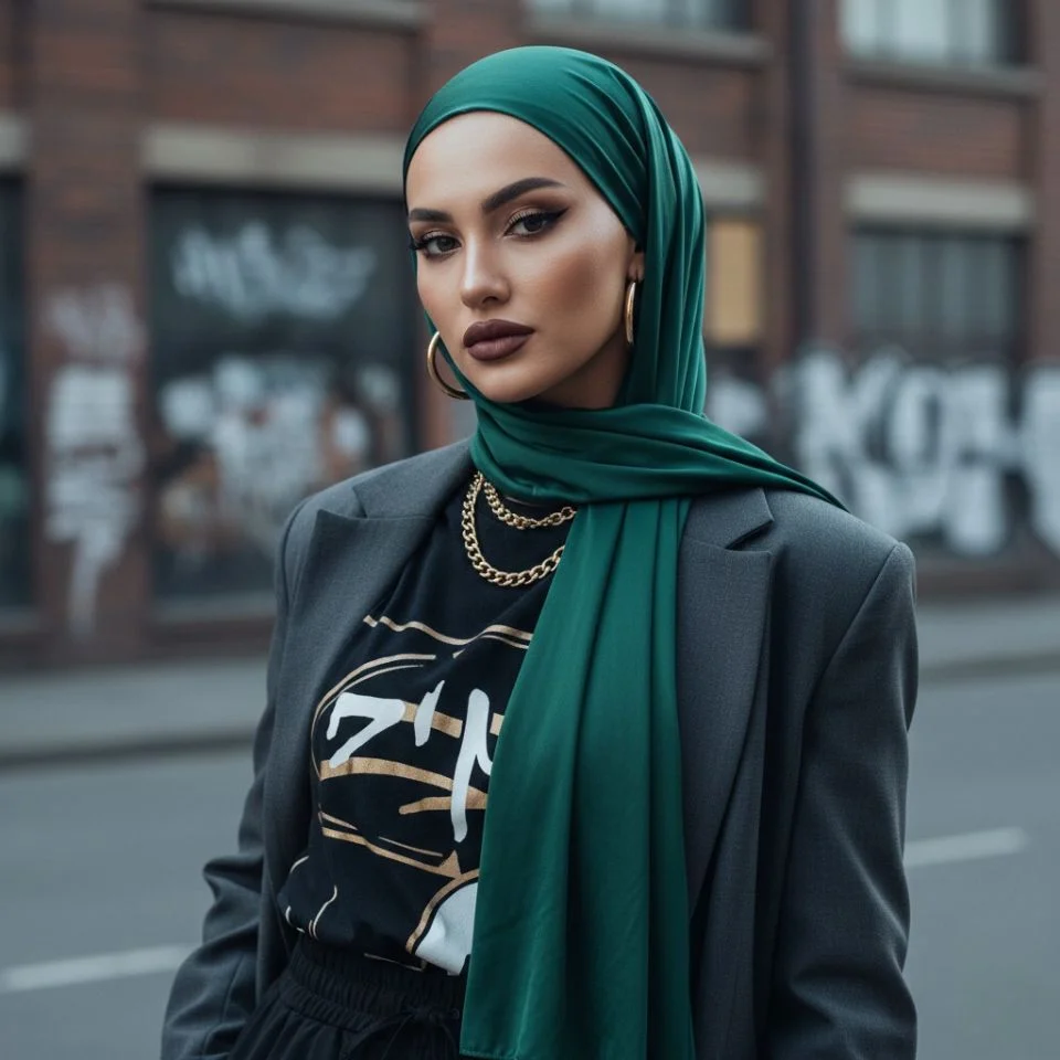 hijab-dp-baddie Attitude Hijab DP — stylish “baddie” street-style pose