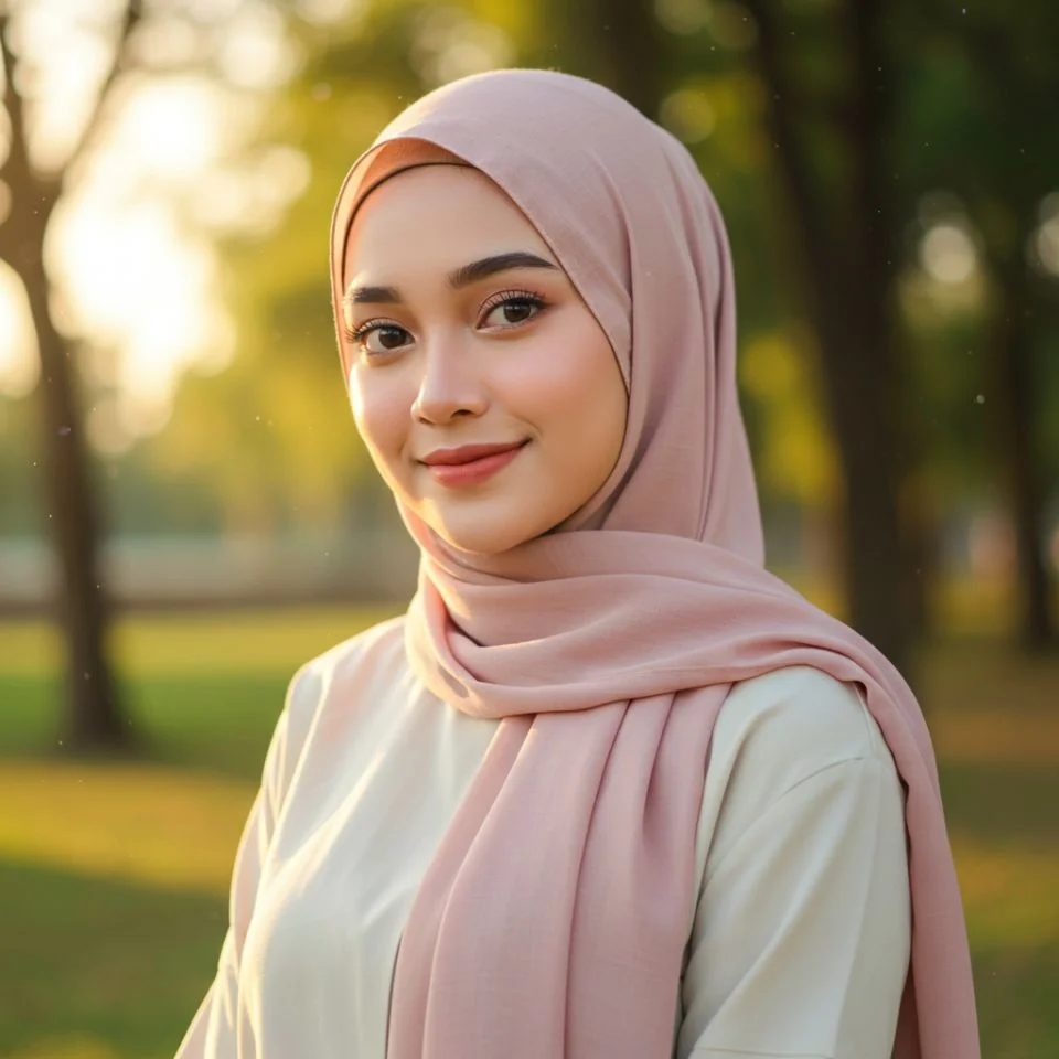 hijab-dp-cute-outdoor Cute Hijab DP — outdoor sunlight portrait
