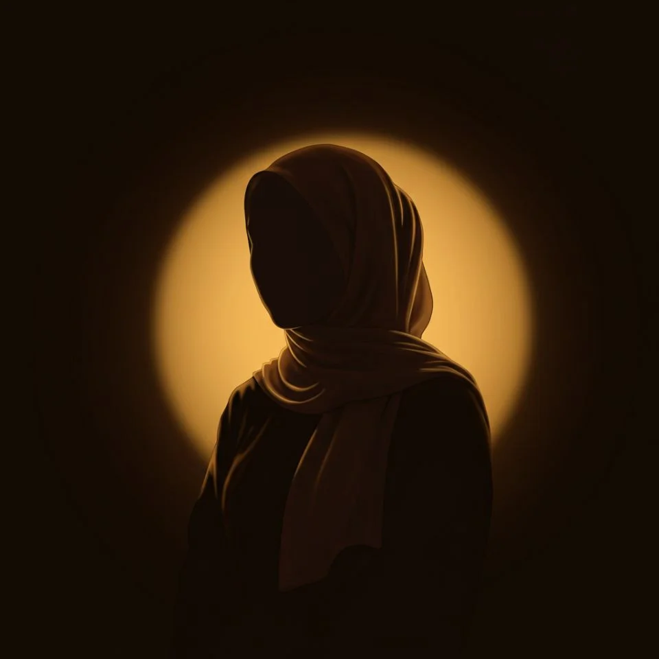 hijab-dp-faceless-shadow Faceless Hijab DP — shadow silhouette composition