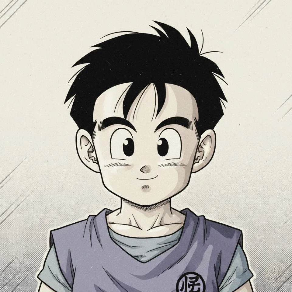 kid-gohan-pfp-classic Classic Kid Gohan PFP smiling softly
