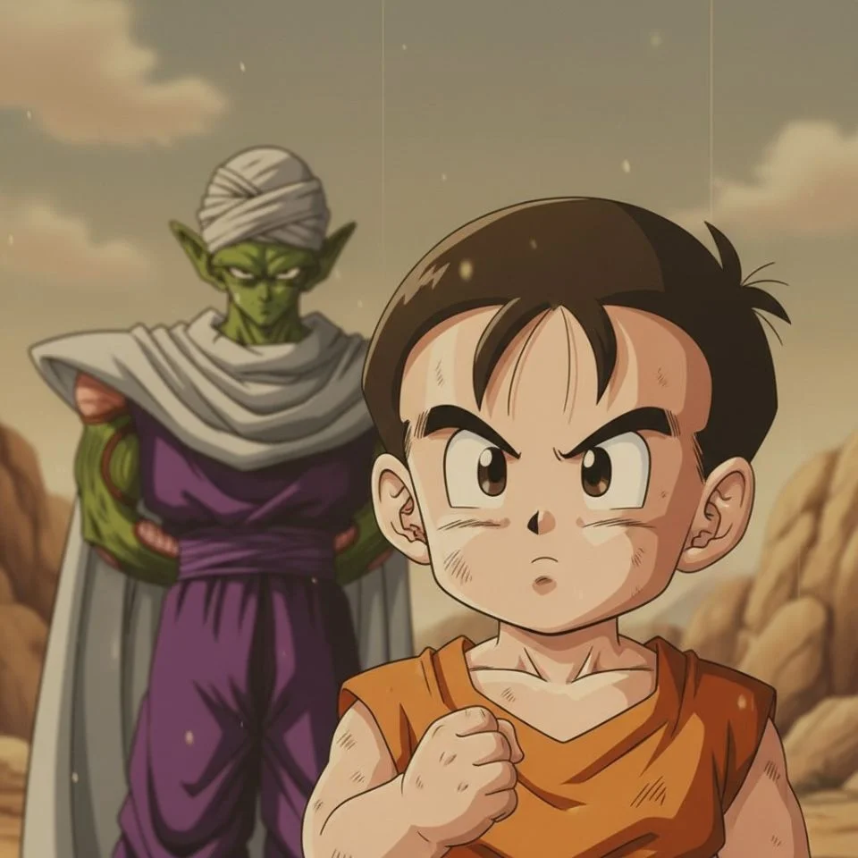 kid-gohan-pfp-training Kid Gohan training with Piccolo
