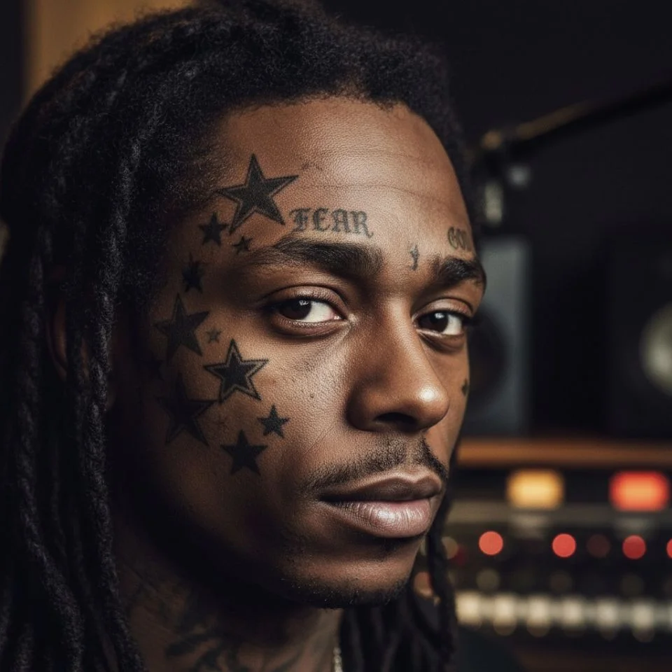 Lil Wayne sideburn ink detail