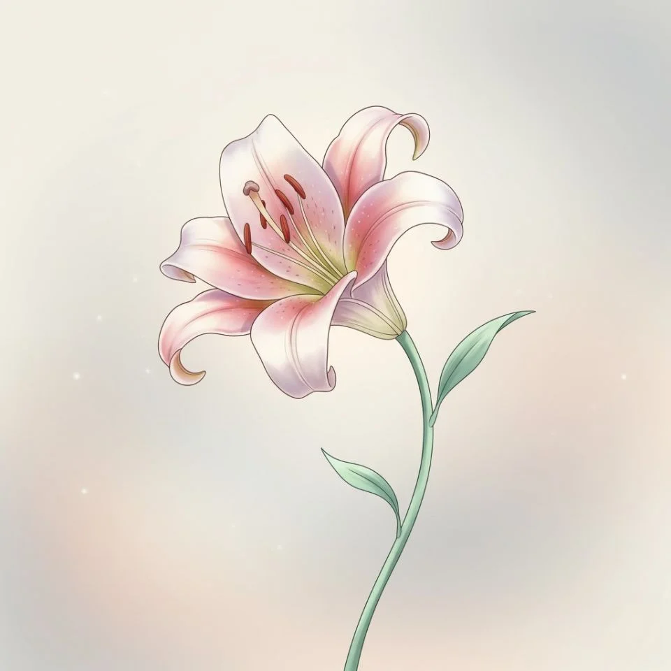 lily-flower-pfp-pastel pastel lily PFP soft tones and gentle background aesthetic