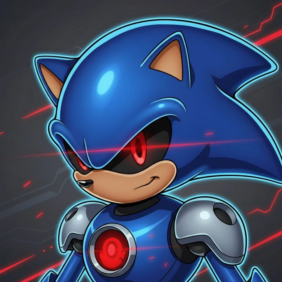 Metal Sonic anime-inspired PFP illustration