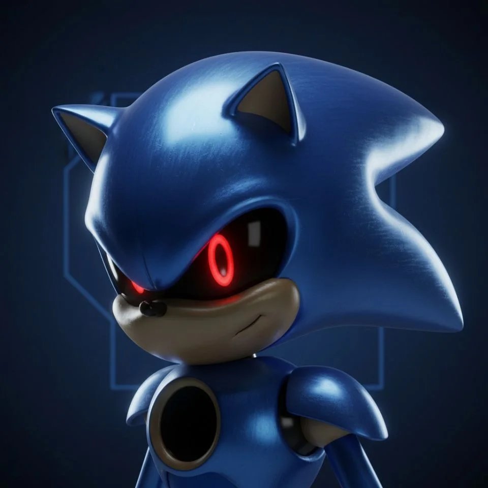 Metal Sonic PFP blue steel armor reflection