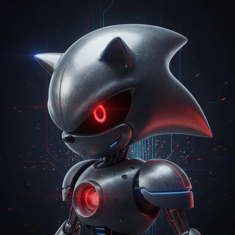 Metal Sonic PFP dark cyber aesthetic design
