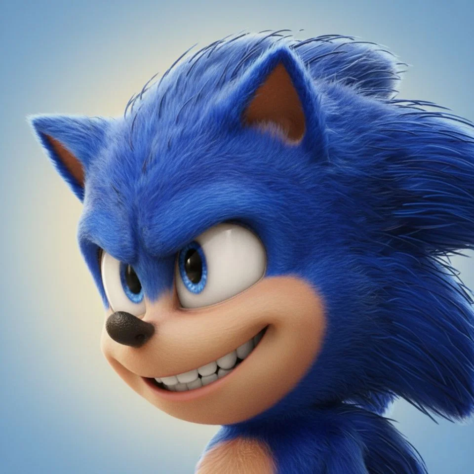 Funny Movie Sonic meme PFP with humorous expression