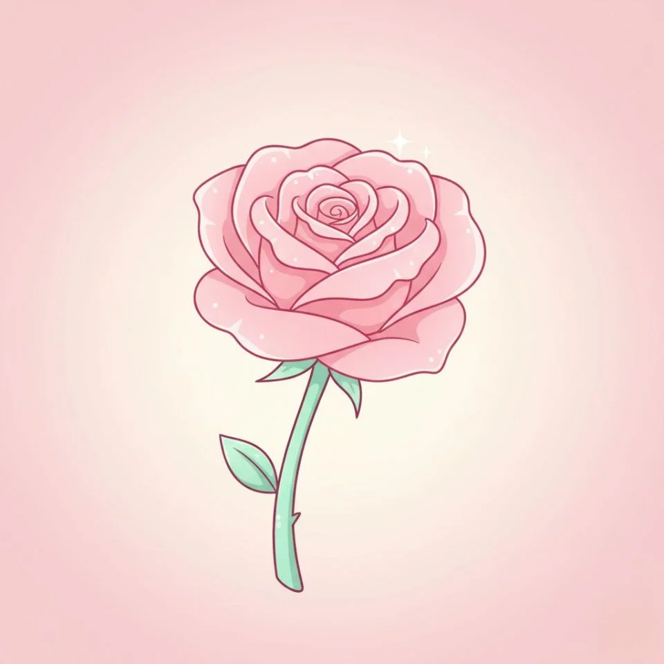 pink-flower-pfp-kawaii-style kawaii pink flower PFP cartoon floral icon