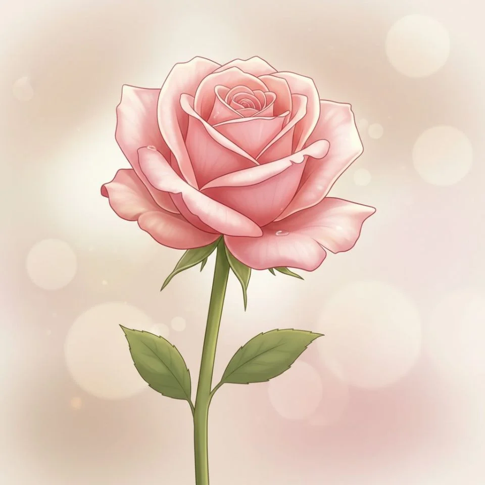 pink-flower-pfp-soft-rose soft pink rose flower PFP with blurred background and delicate tones