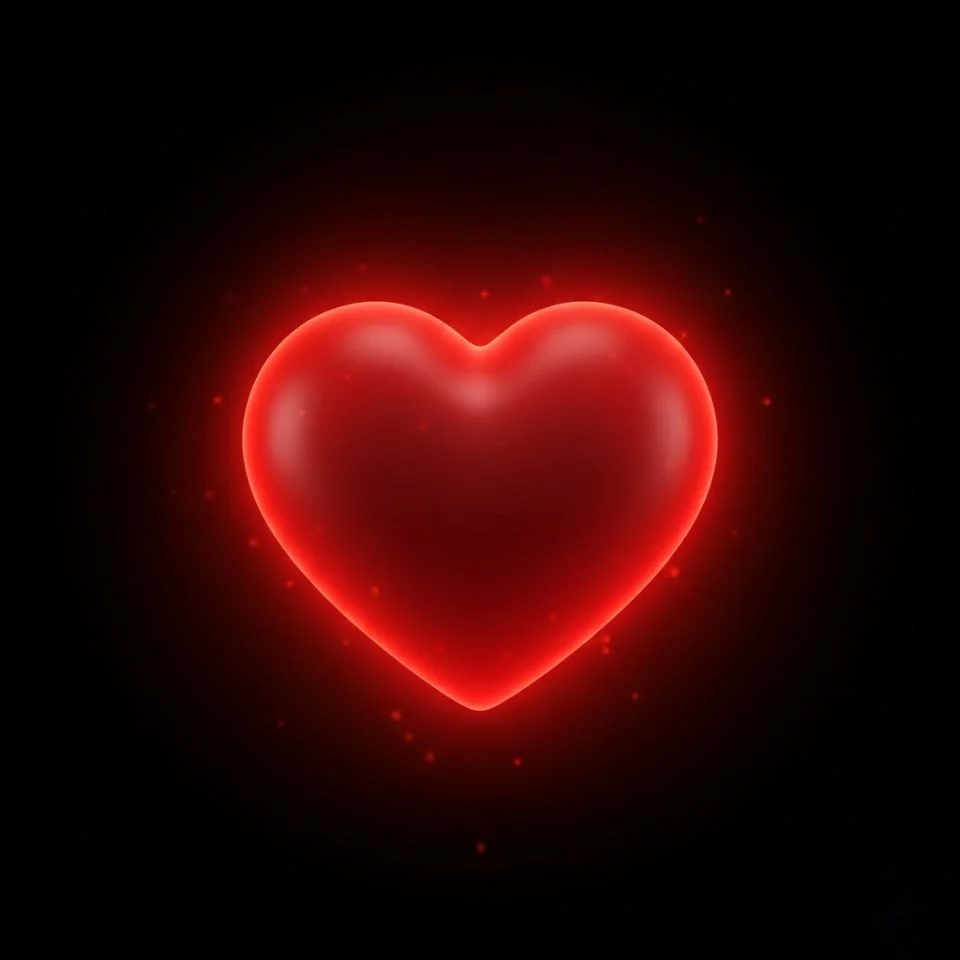 red-heart-pfp-glow Red glowing heart profile picture with black background