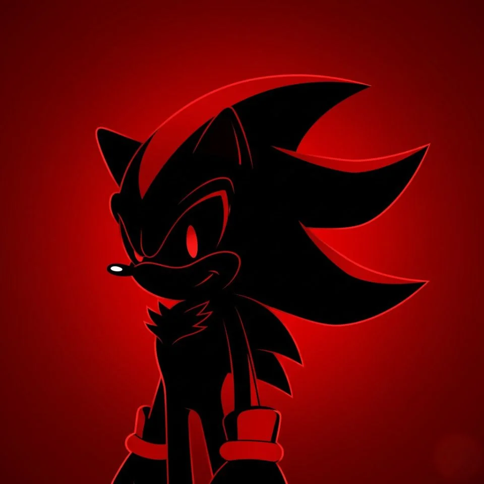 Minimal Shadow the Hedgehog PFP red background