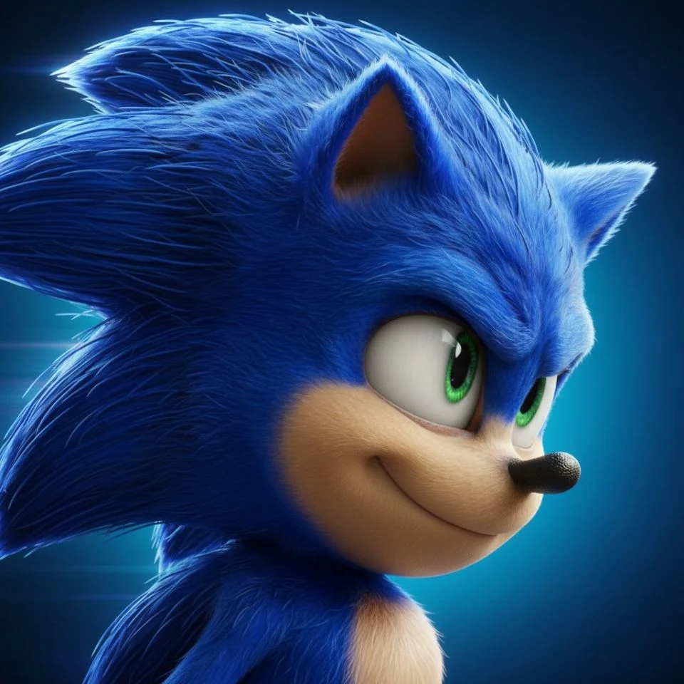 Movie Sonic PFP — realistic 3D look from film art