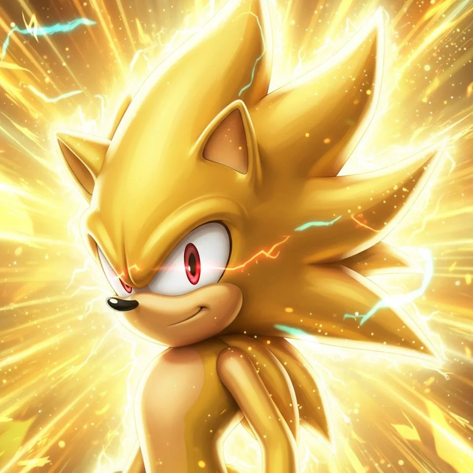 Super Sonic PFP — powered-up golden variant