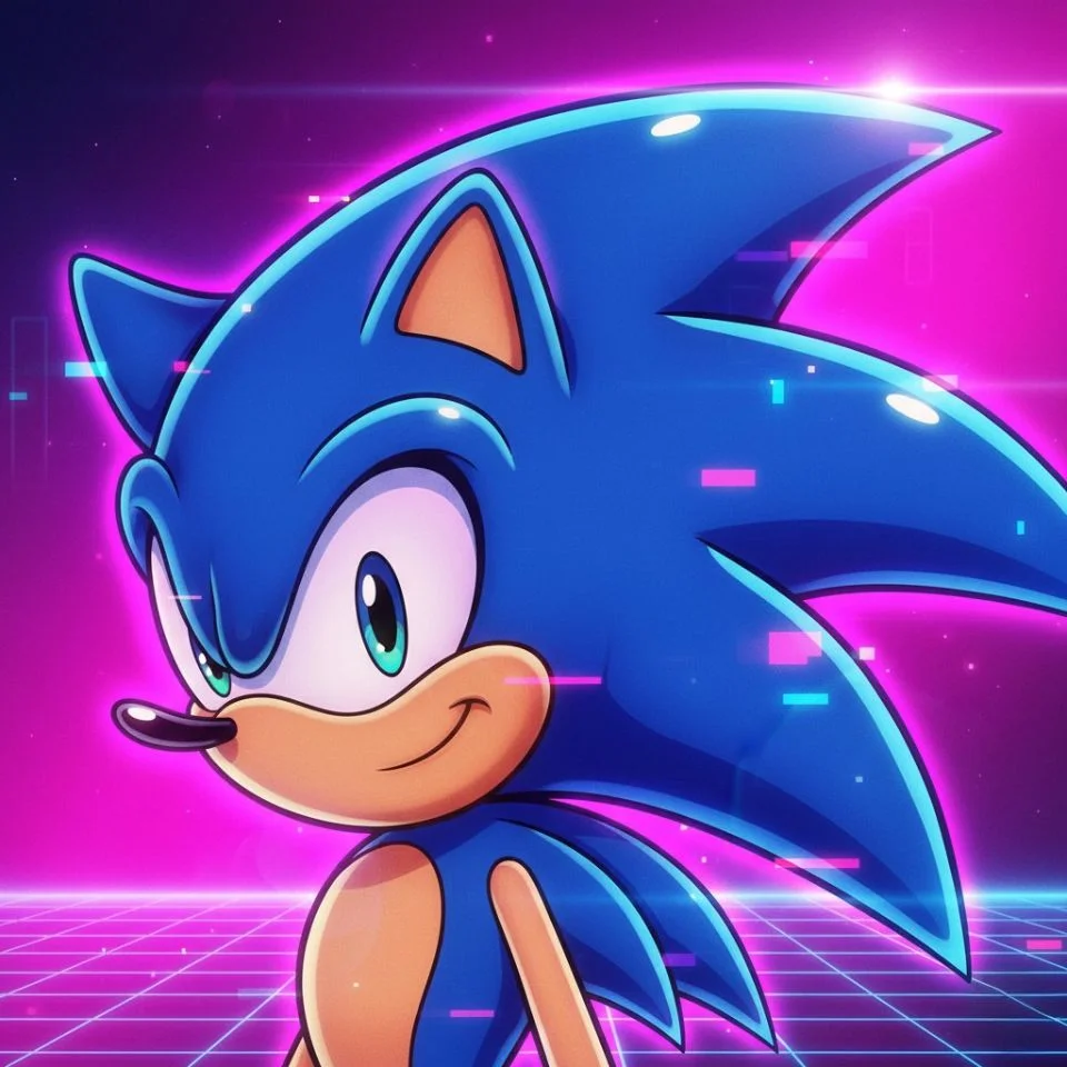 Sonic Y2K aesthetic PFP — neon accents and retro vibe