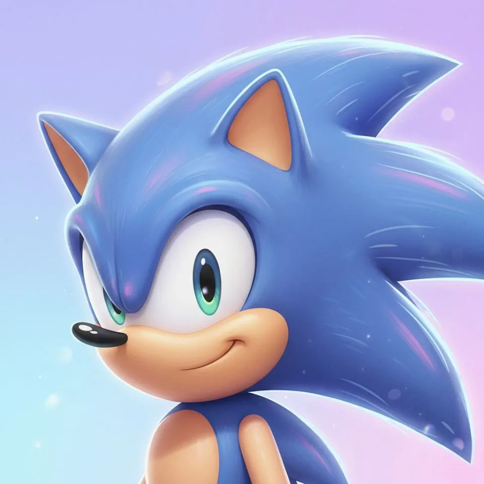 Sonic Y2K PFP with gradient pastel background