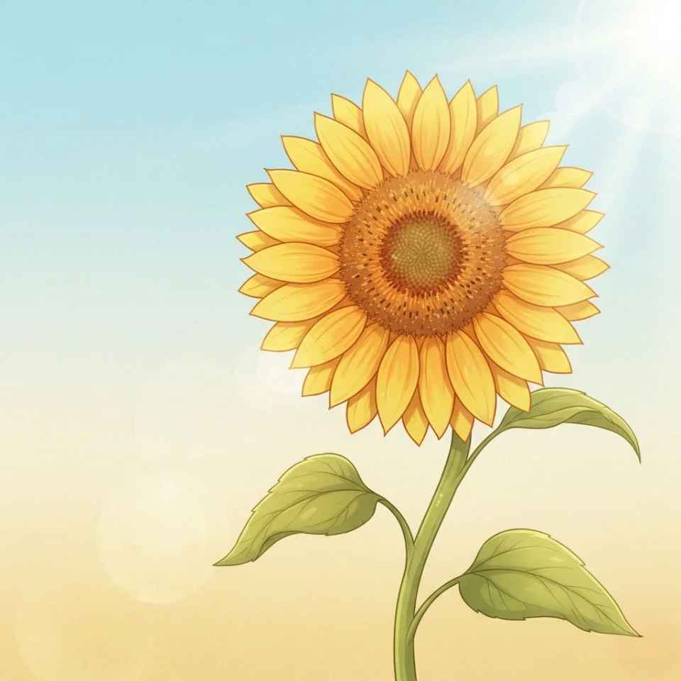 sunflower-flower-pfp-bright sunflower PFP with bright yellow petals and sunny background