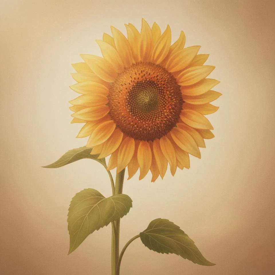 sunflower-flower-pfp-vintage vintage sunflower PFP warm tones and faded film texture