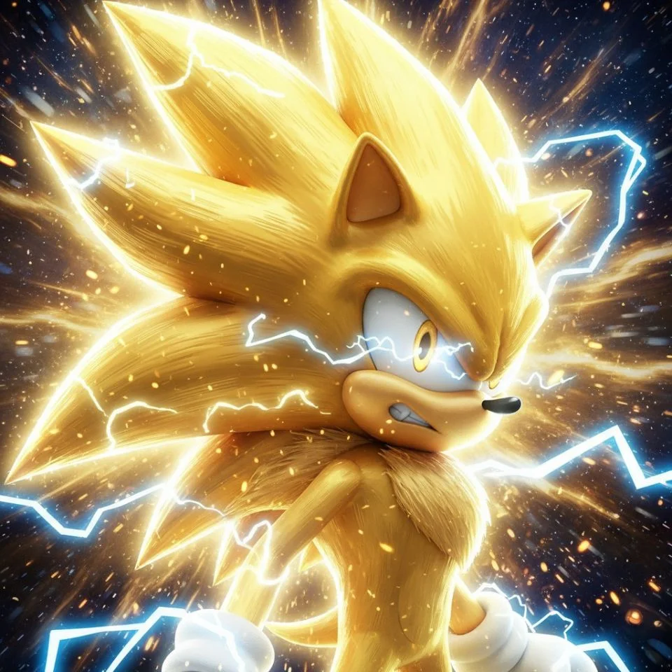 Super Sonic PFP — energy burst background