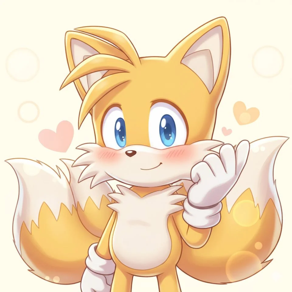 Cute Tails PFP with blush and soft shading