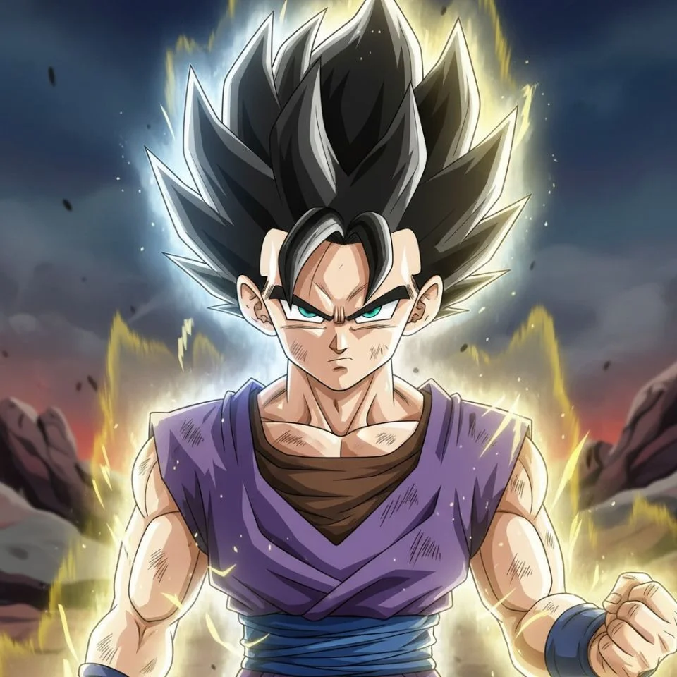 teen-gohan-pfp-battle-ready Teen Gohan PFP serious battle stance with aura