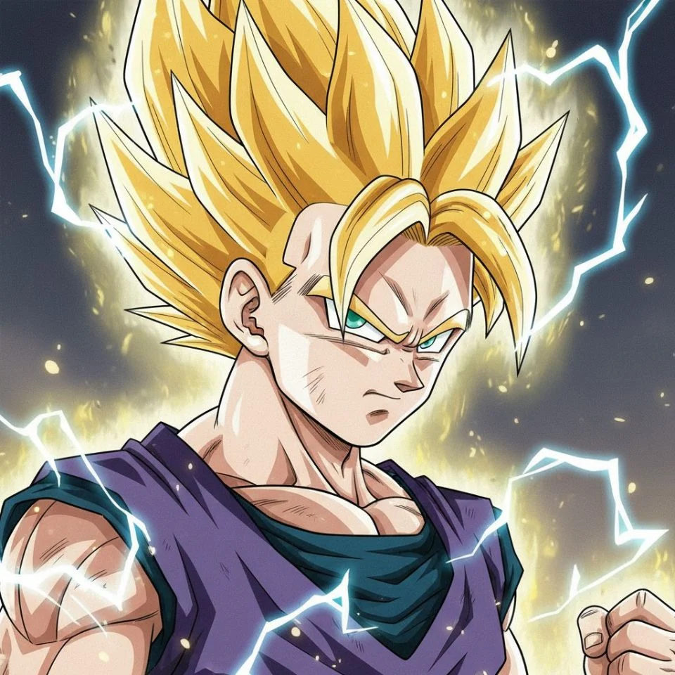 teen-gohan-pfp-cell-saga Teen Gohan PFP Super Saiyan 2 Cell Saga transformation