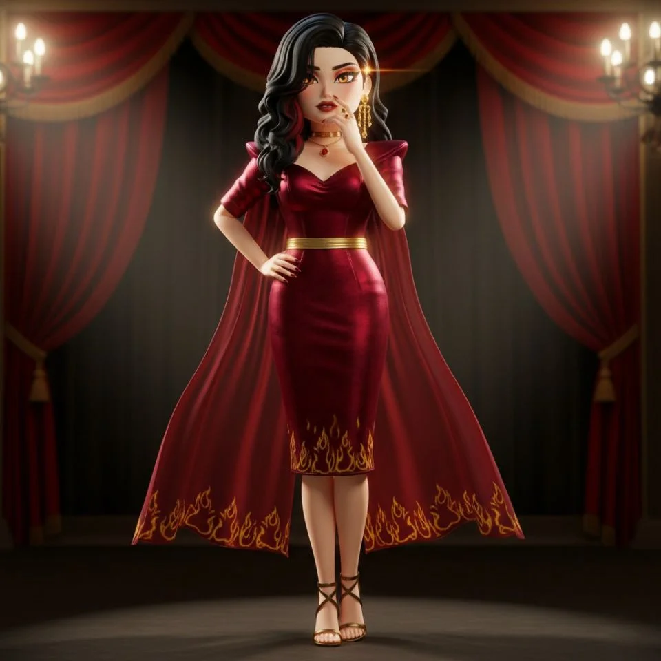 Fiery eyes Dress to Impress dramatic makeup