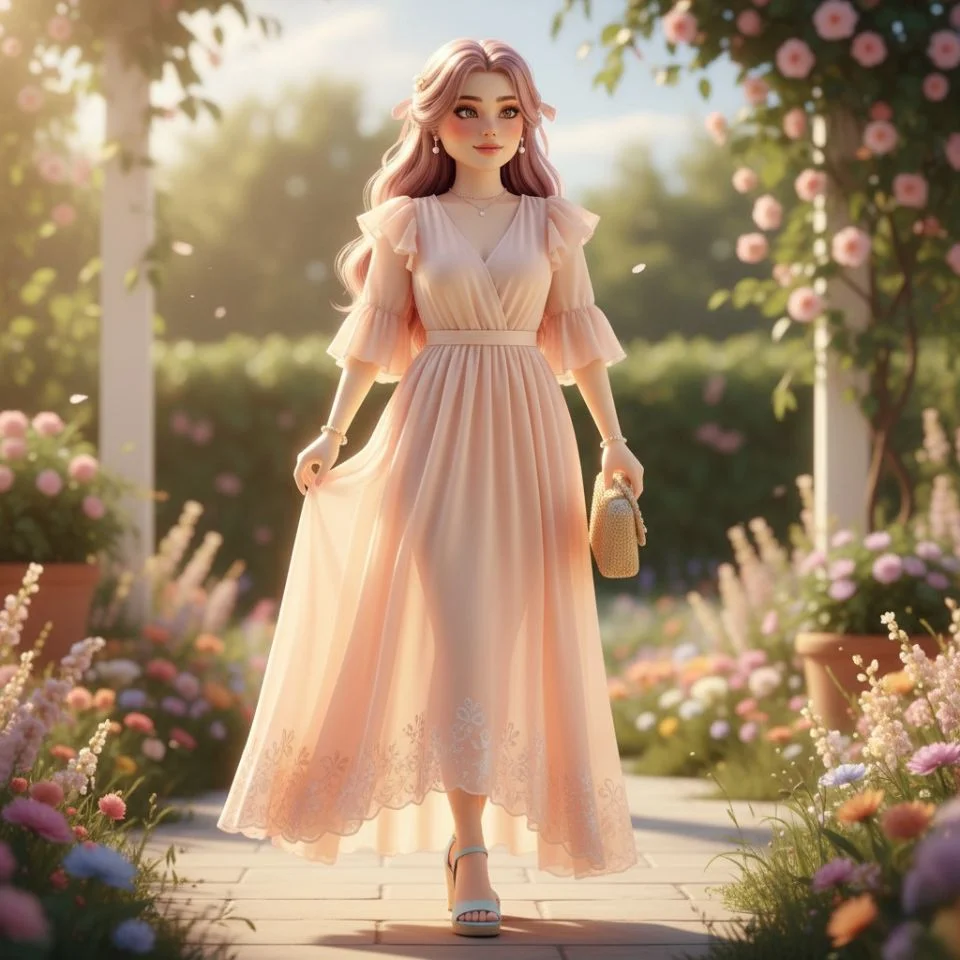 Non-VIP summer blush Dress to Impress style