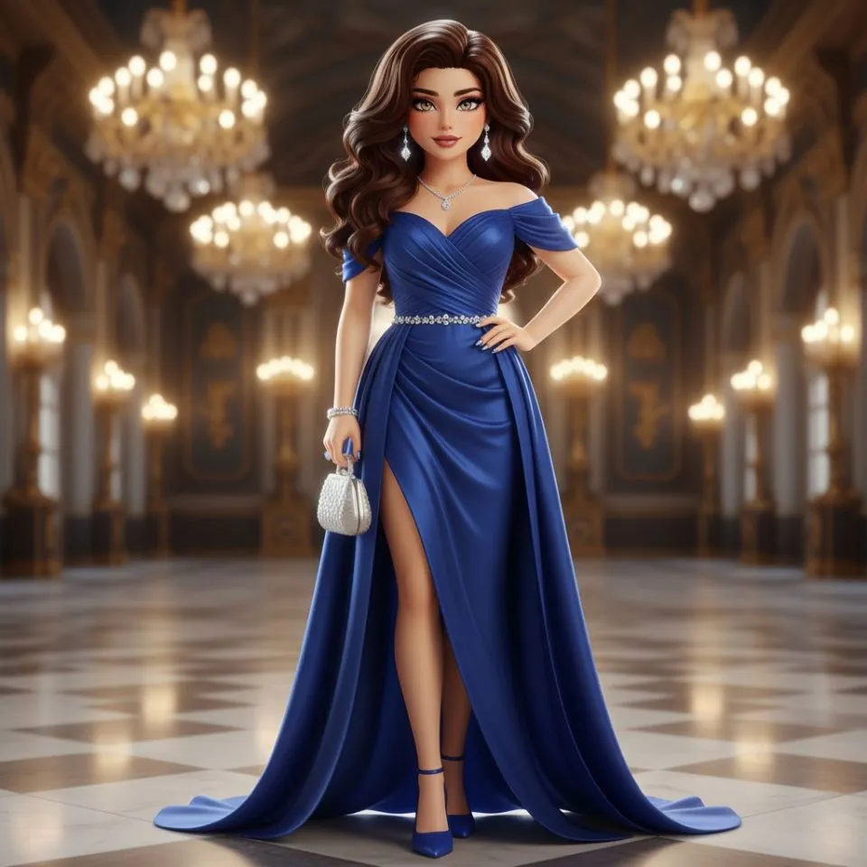 Telenovela DTI royal blue gown classic outfit