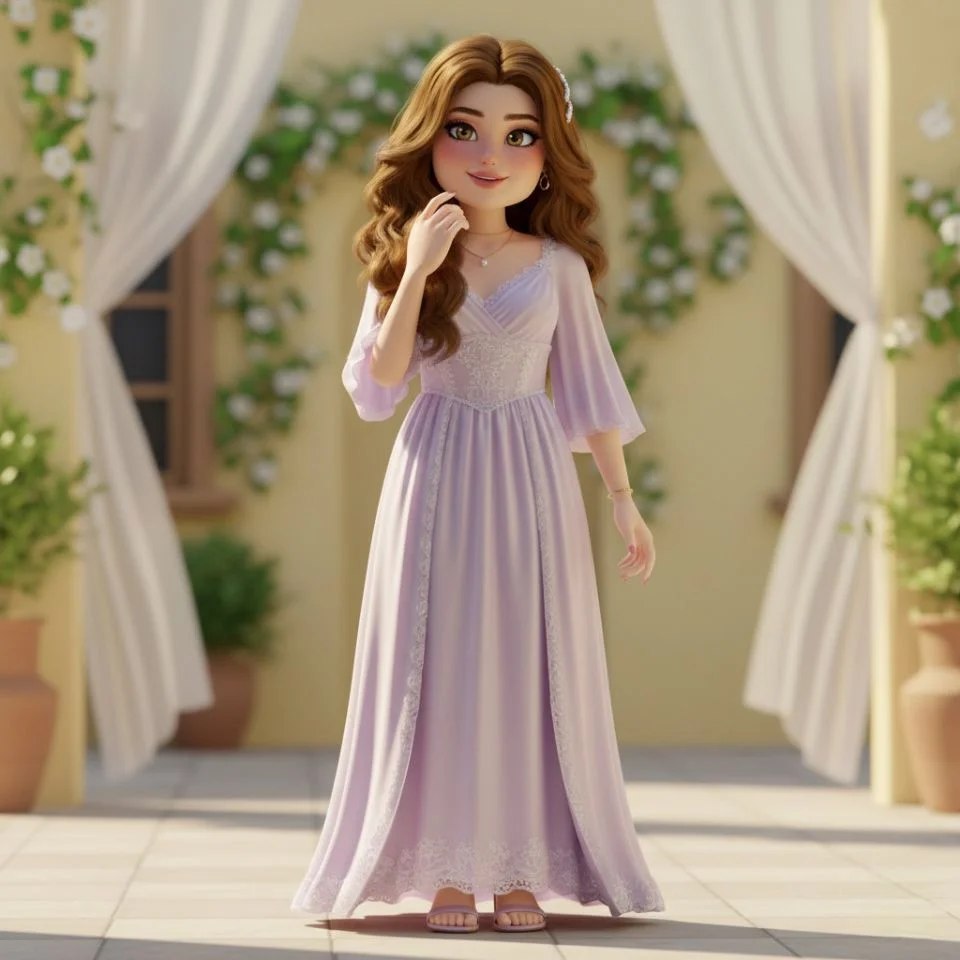 Soft smile expression Dress to Impress pose