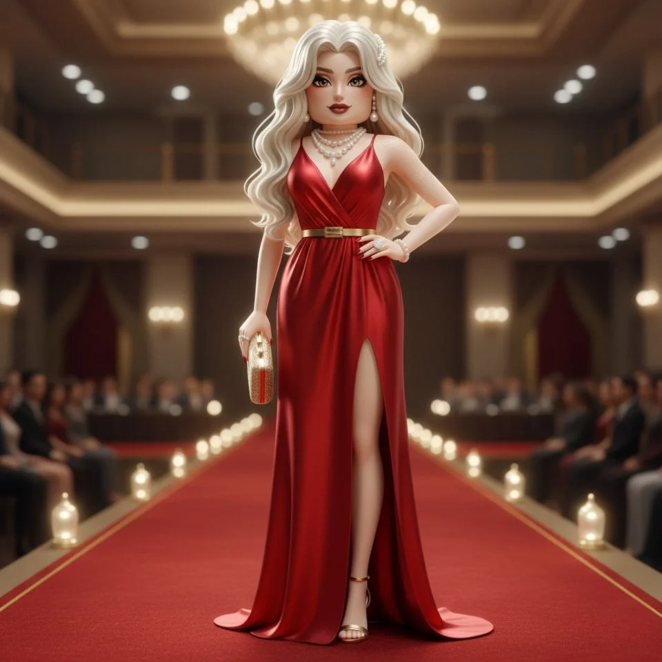 VIP red silk Dress to Impress outfit