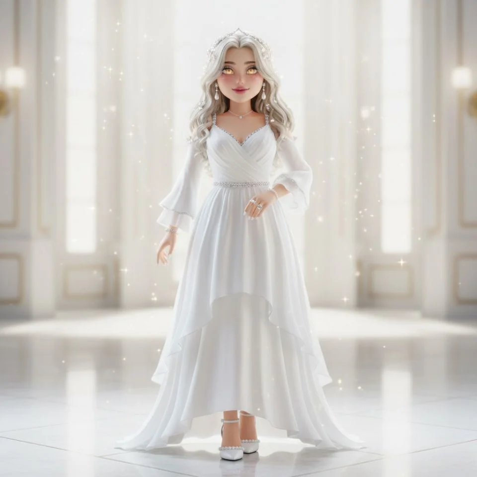 White glow angelic Telenovela DTI dress