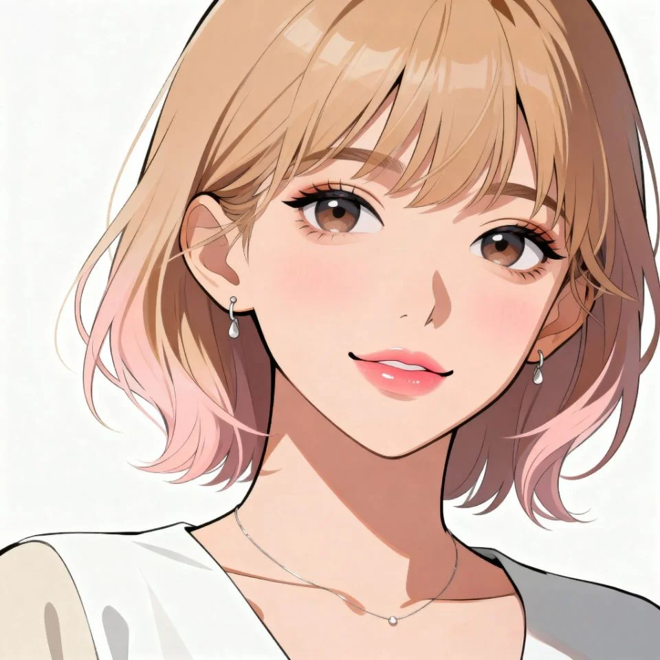 white-pfp-anime-closeup close-up anime face in white background with neutral tones