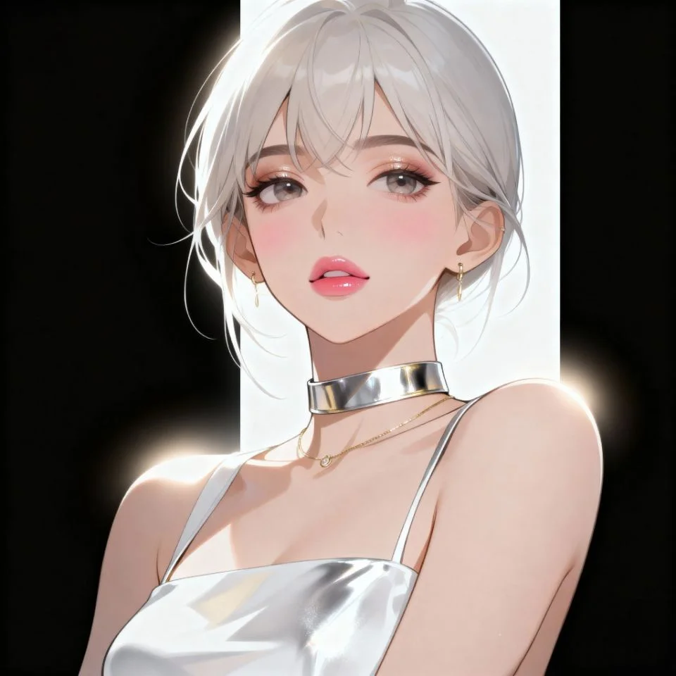 white-pfp-girl-portrait-glow close-up girl portrait in soft white glow lighting