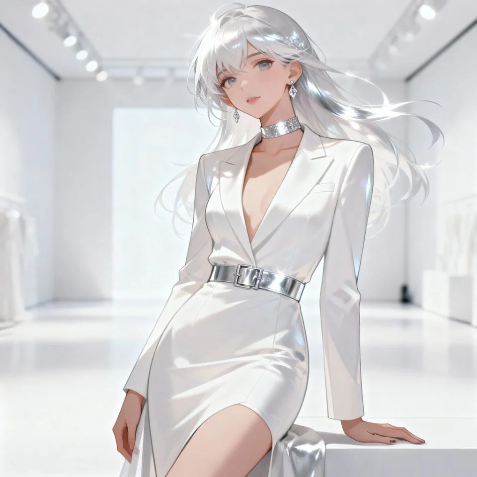 white-pfp-girl-soft-focus soft focus image of girl in bright white room with diffused light