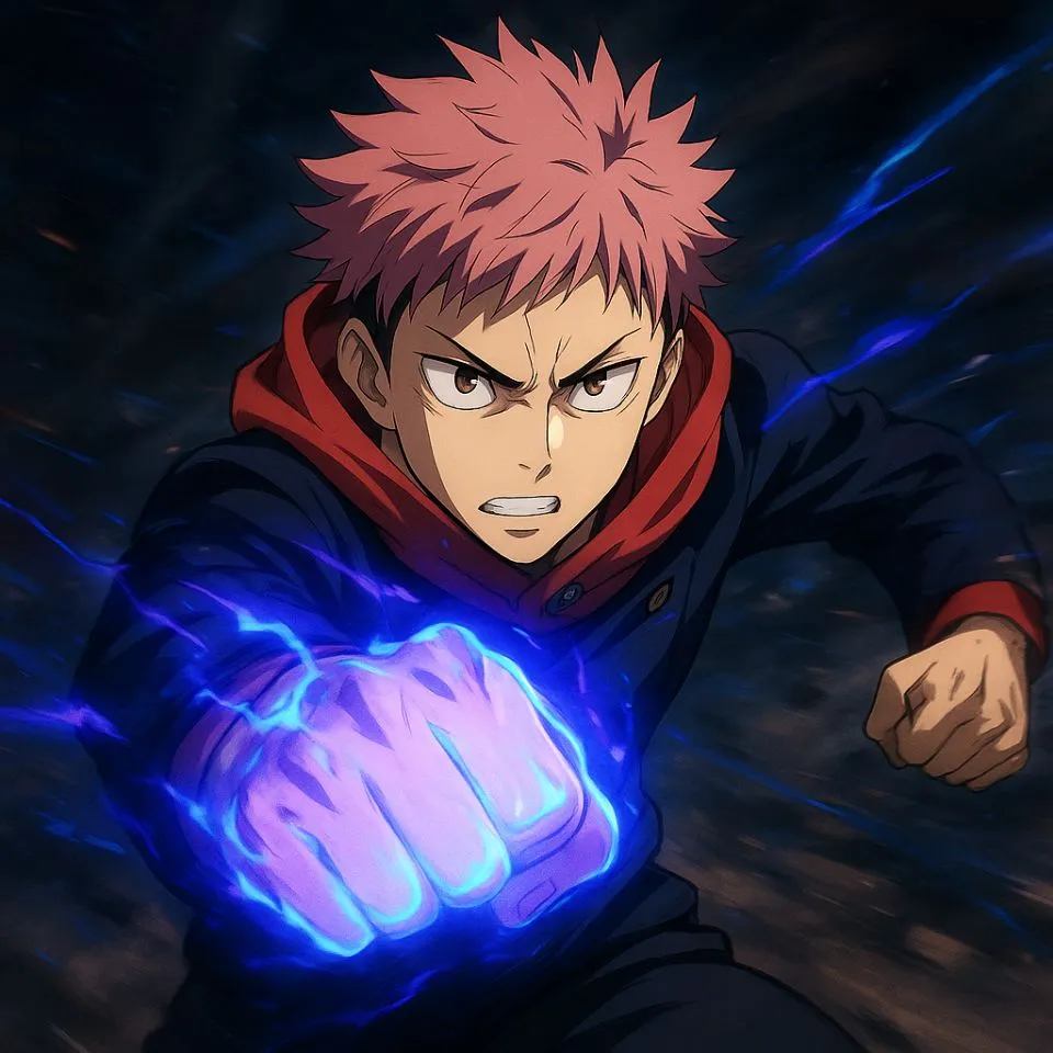 Yuji Itadori anime action scene cropped PFP