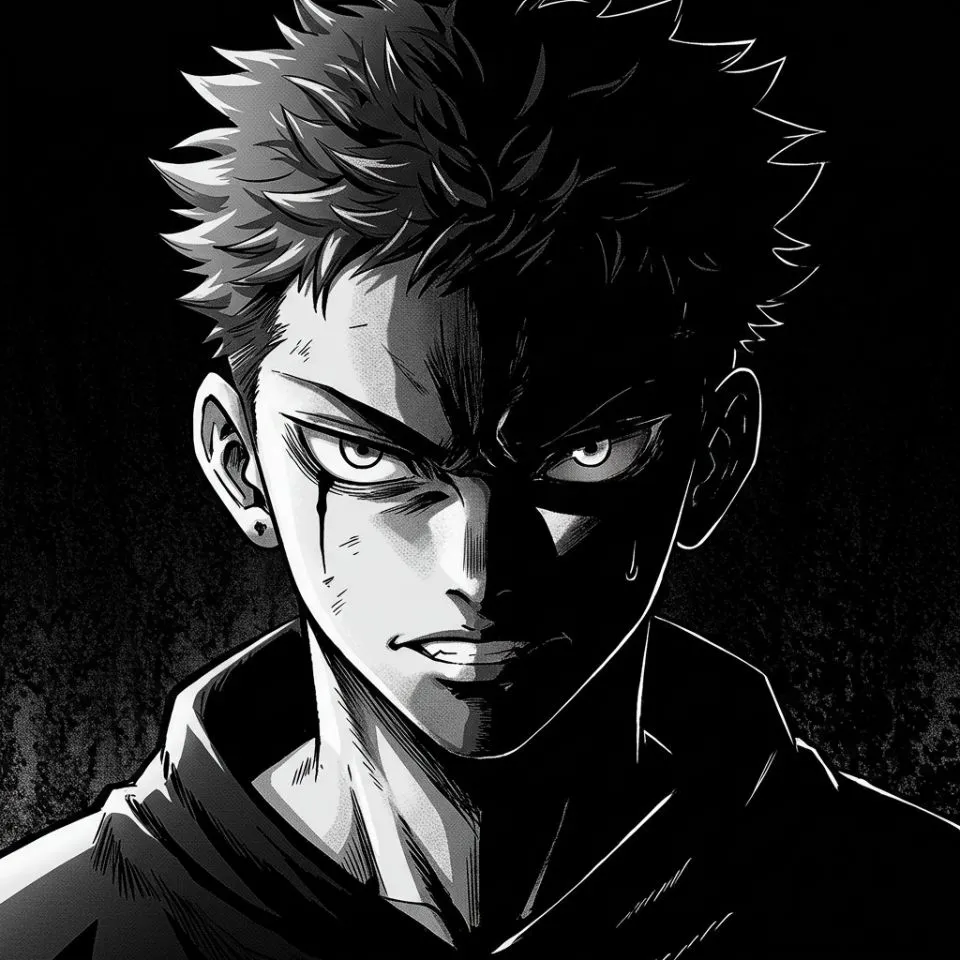 Yuji Itadori dark shadow close-up manga PFP

