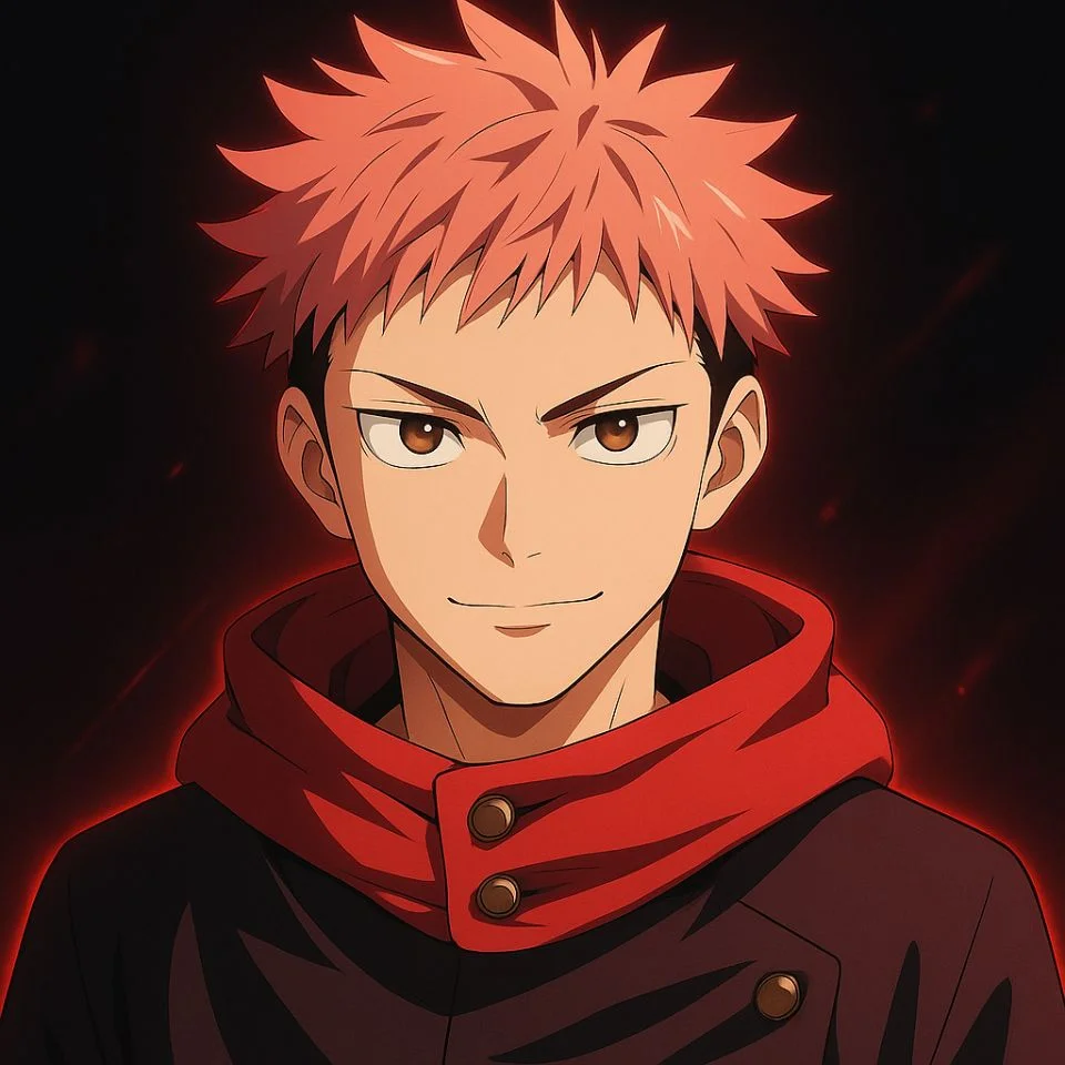 Stylish Yuji Itadori red aesthetic PFP
