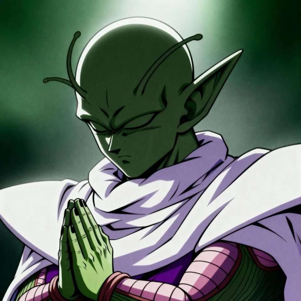Piccolo aesthetic PFP with soft blur background.