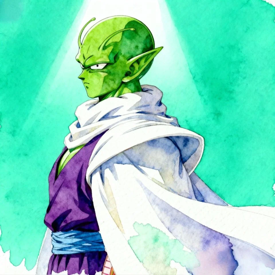 Watercolor-style Piccolo aesthetic PFP.