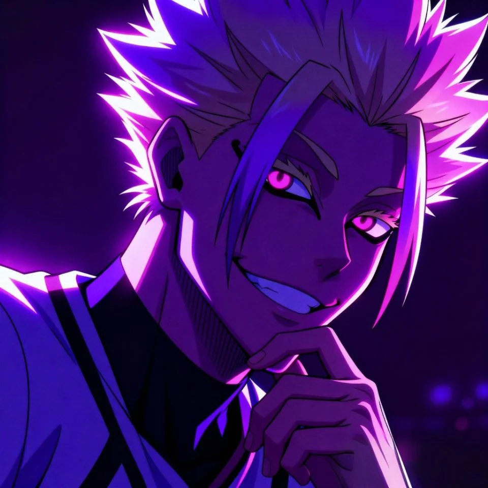 Blue Lock Shidou edit with purple and pink lighting effects