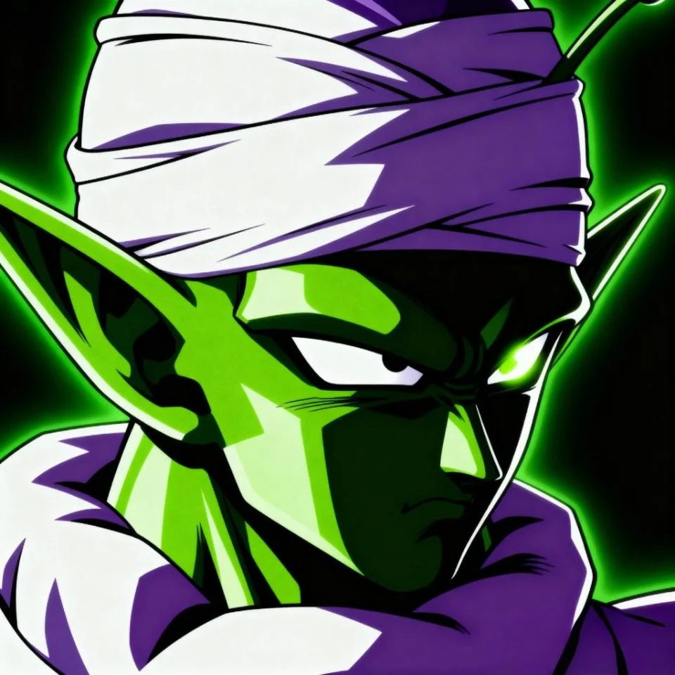 Close-up of Piccolo face from Dragon Ball Z classic era.