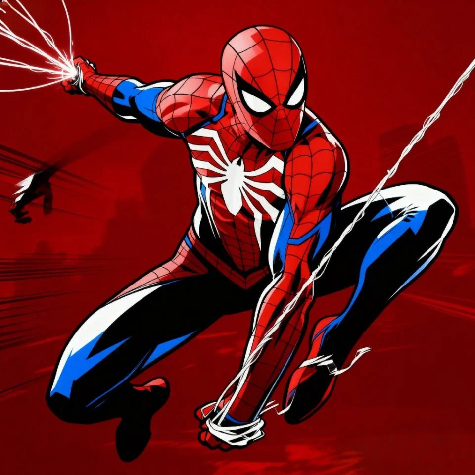Comic Spider-Man PFP showing action battle pose.